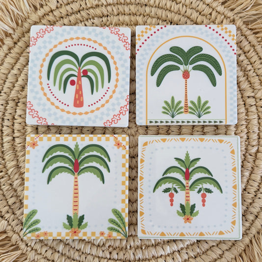 Ceramic Drink Coasters Palm Trees | Summer | NEW ARRIVAL