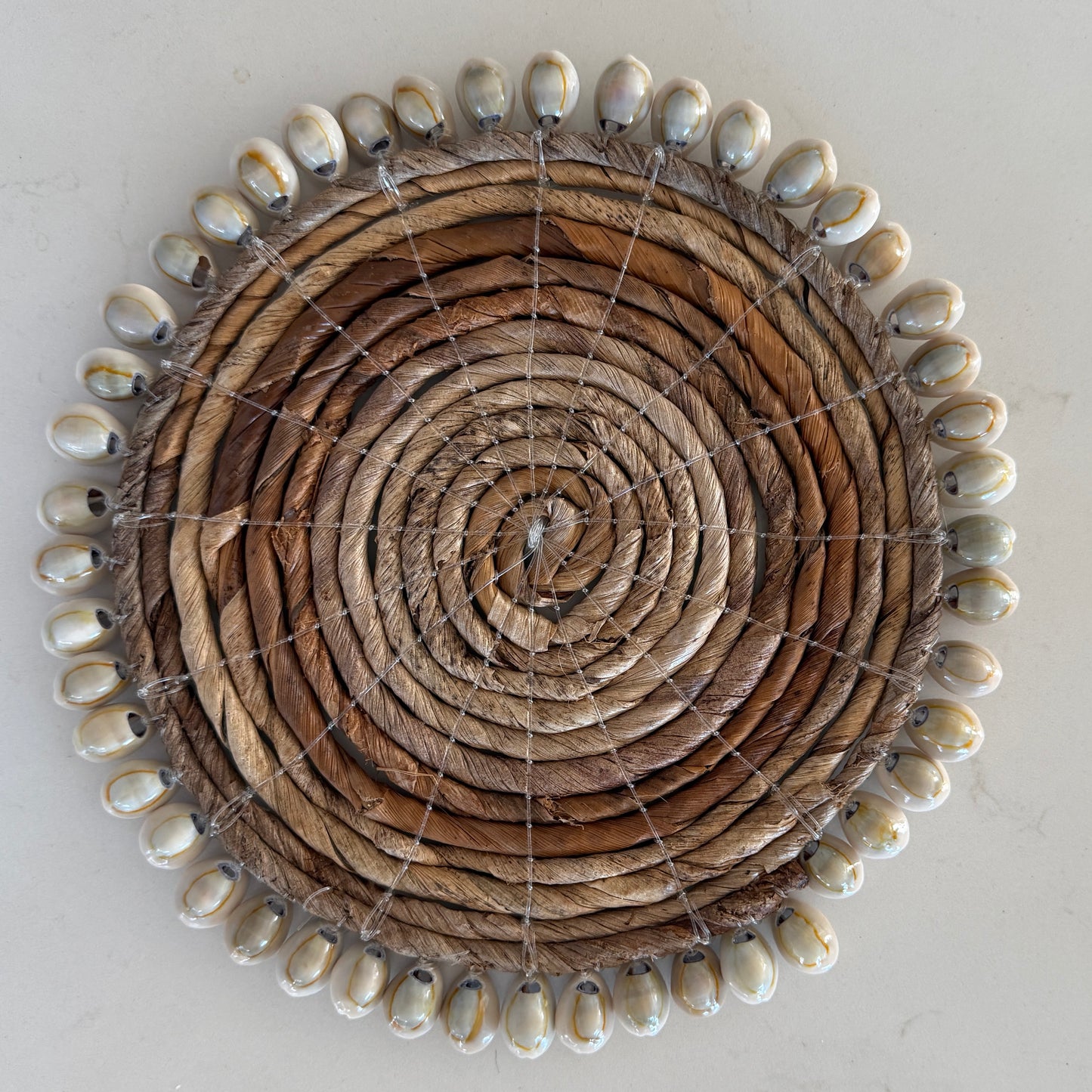 Natural Banana Leaf with Cowrie | Placemats & Coasters