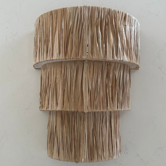 Raffia 3 Tier Wall Sconce | Natural | Medium | STYLE A | ONLY 1 LEFT