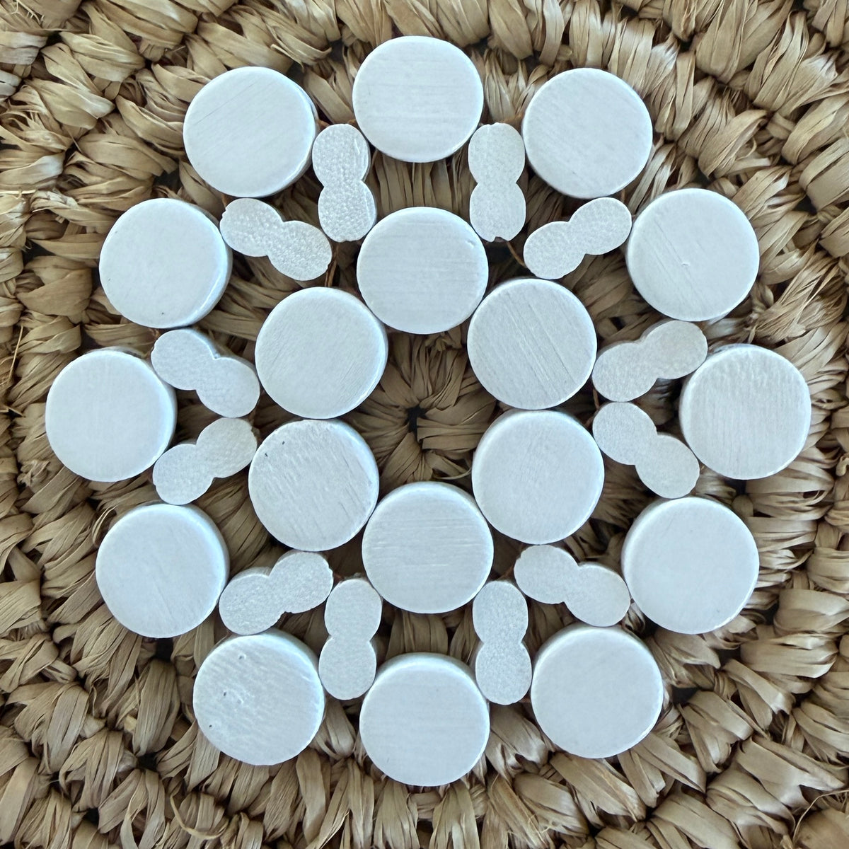 Bamboo Daisy Coaster | White