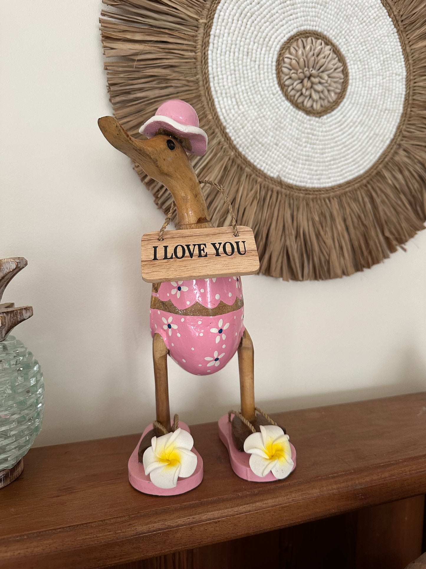 Beach Babe | I Love You | Wooden Duck | Pink | NEW ARRIVAL