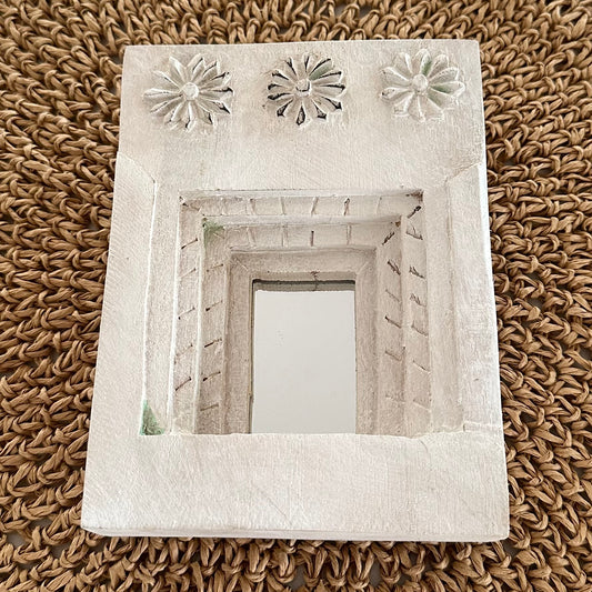 BoHo Vintage Indian Temple Mirror | Bleached | Small | Option B