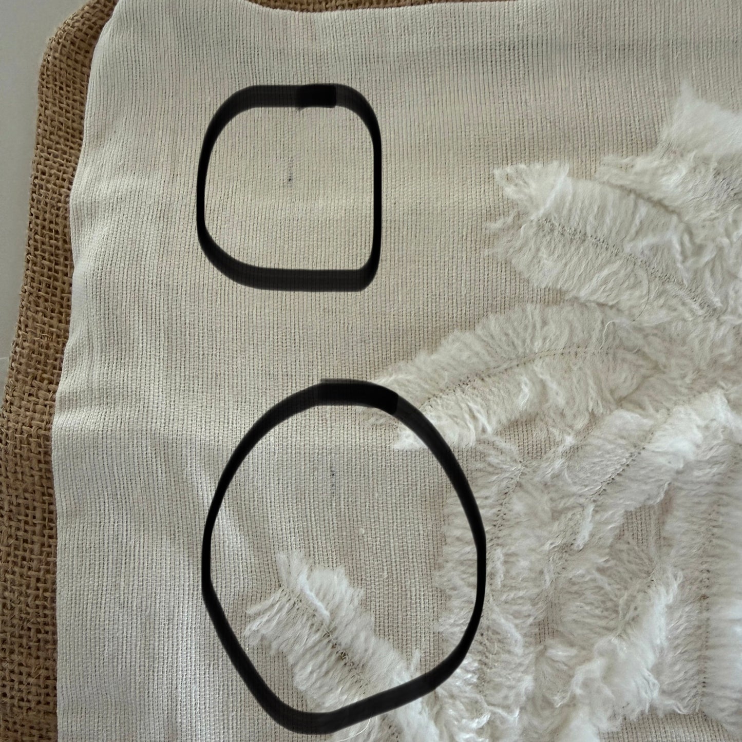 Cotton Coastal Palms Cushion Cover | Hessian Trim | IVORY | SECOND