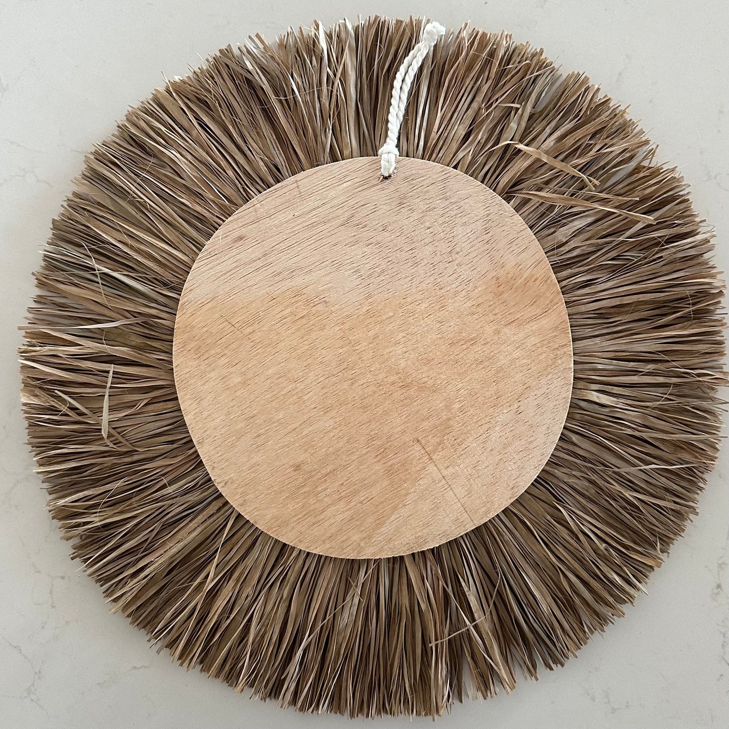 Natural Woven Raffia Fringe Wall Plaque | Panda | 35cm | JUST ARRIVED