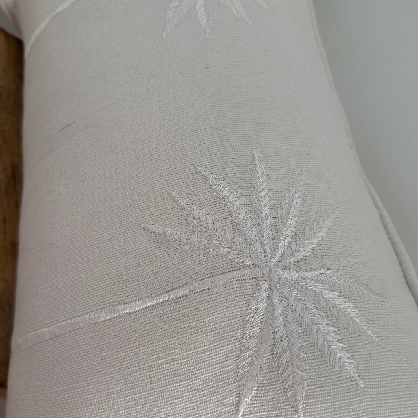 Cotton Double Palm Cushion Cover | WHITE | 50cm x 30cm | SECOND