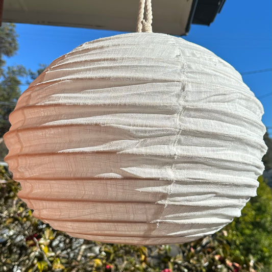 Dynasty Round Pendant/Lantern | Linen | Natural or Vanilla