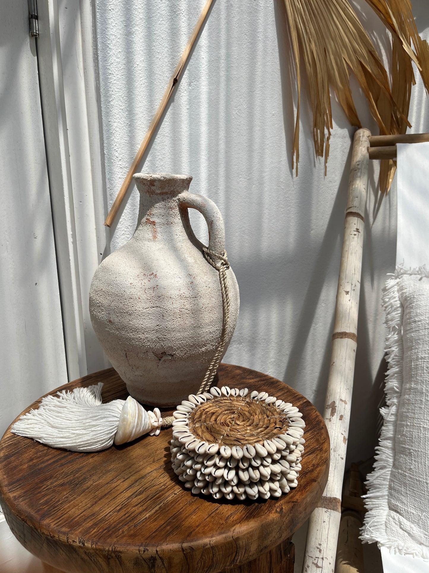 Natural Banana Leaf with Cowrie | Placemats & Coasters
