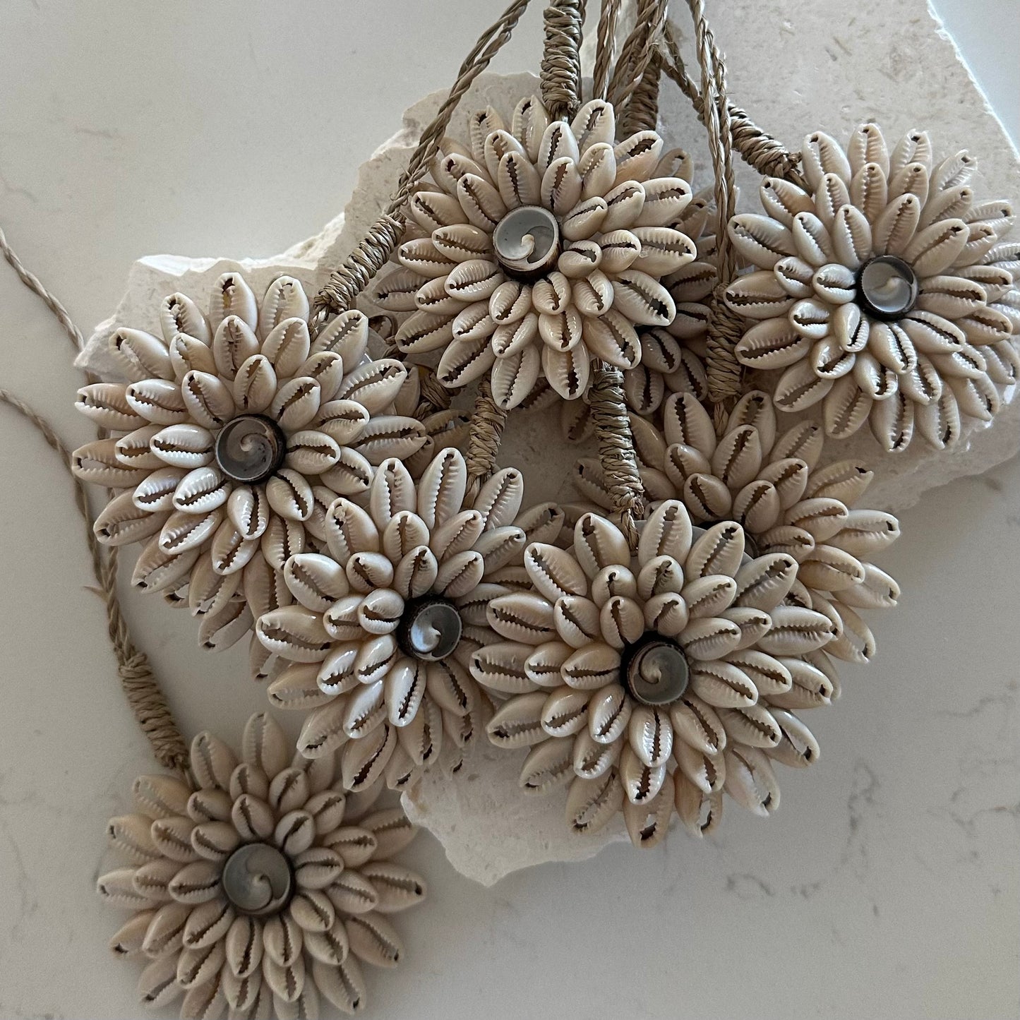 Daisy Shell Tassel | Curtain Tie Back | Cowrie Shell