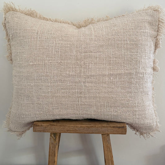 Santy Natural Soft Cotton Cushion Cover | FRINGE | 50x40cm | NEW ARRIVAL