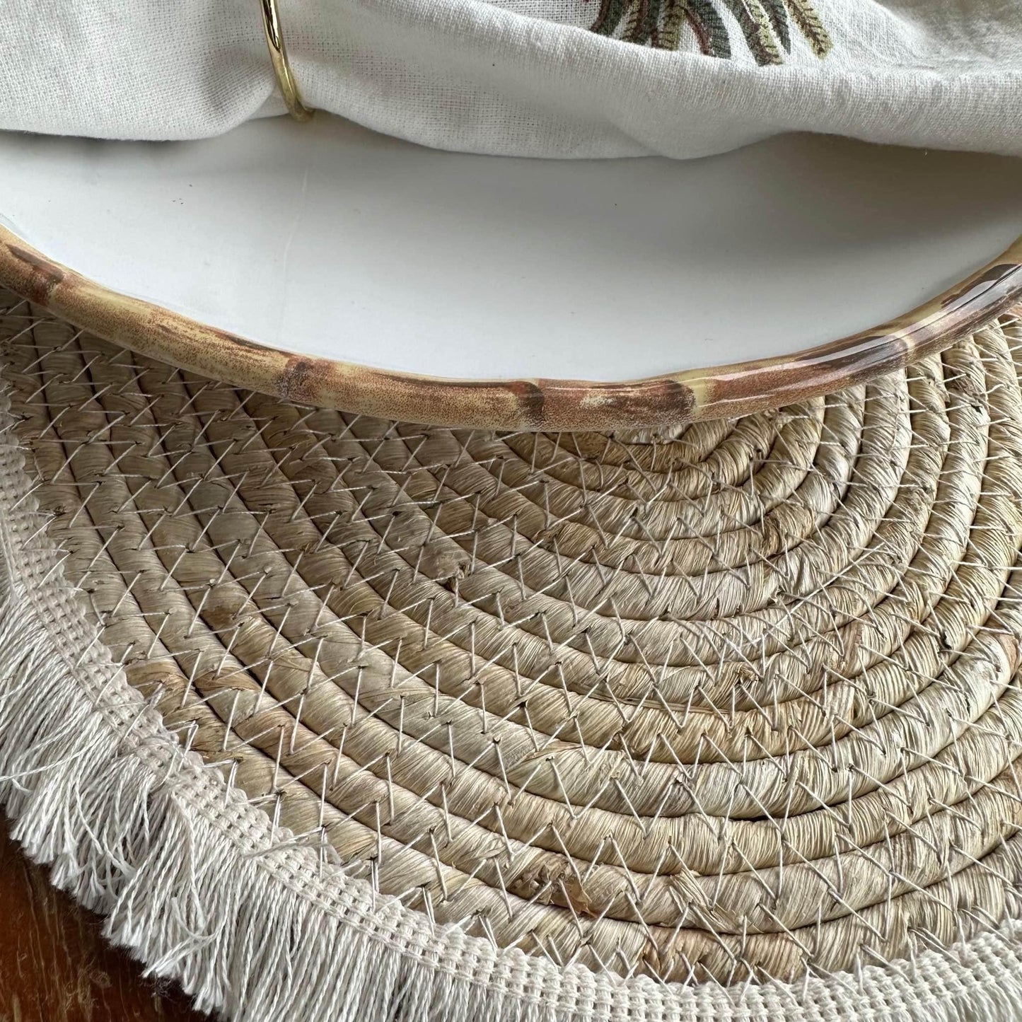 Natural Fringed Placemat