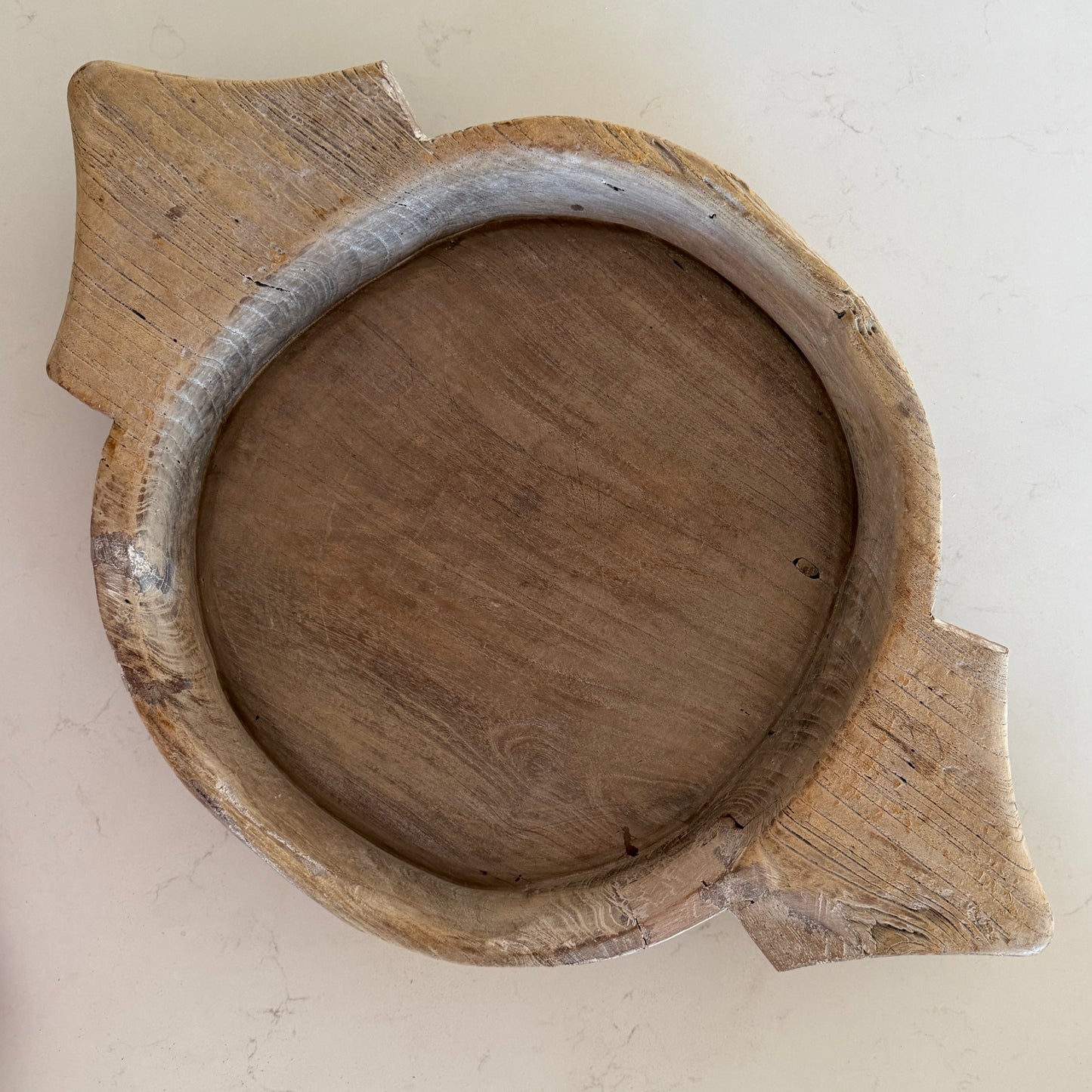 Raw Vintage Bleached Indian Parat Bowl/Plate | X Large | Style C