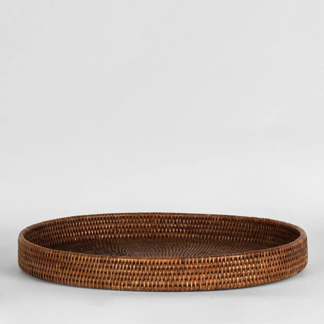 Hamptons Rattan Tray - Chocolate | Oval