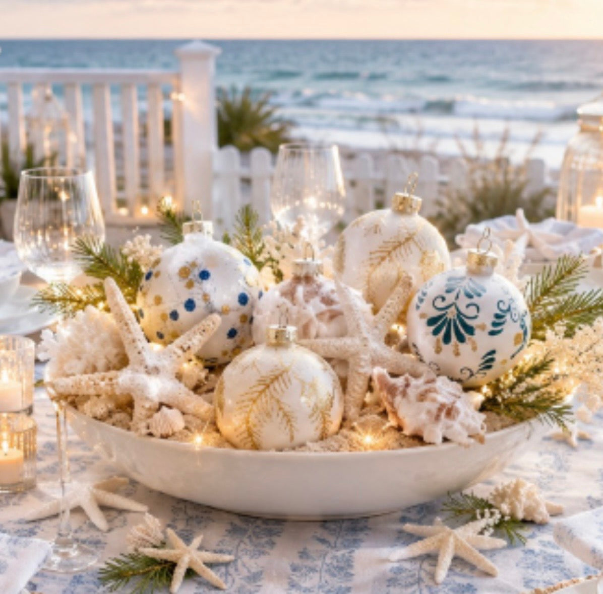 Coastal Glass Christmas Bauble Large | 8cm | New Arrival