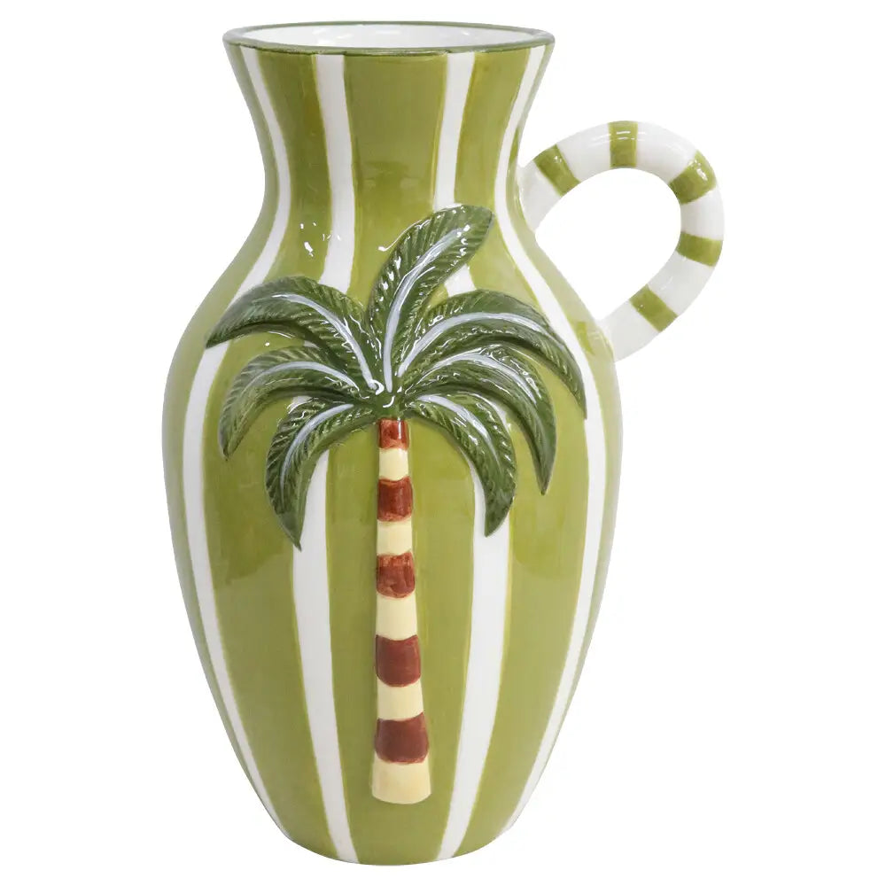 Palms Vase | Stripe | Lime Green