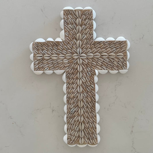 BoHo Shell Wall Cross | Cowrie | Medium