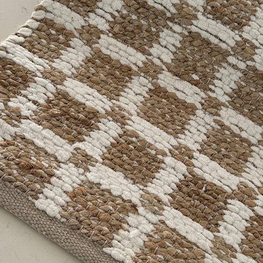 Coastal Home Jute & Chenille Table Runner | Checker | NEW ARRIVAL