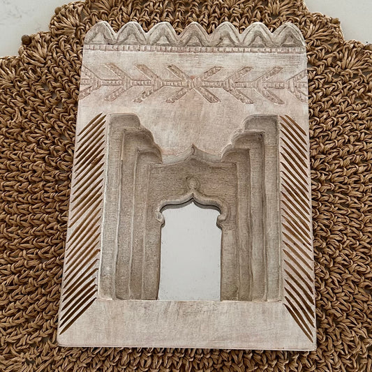 BoHo Vintage Indian Temple Mirror | Bleached | Medium