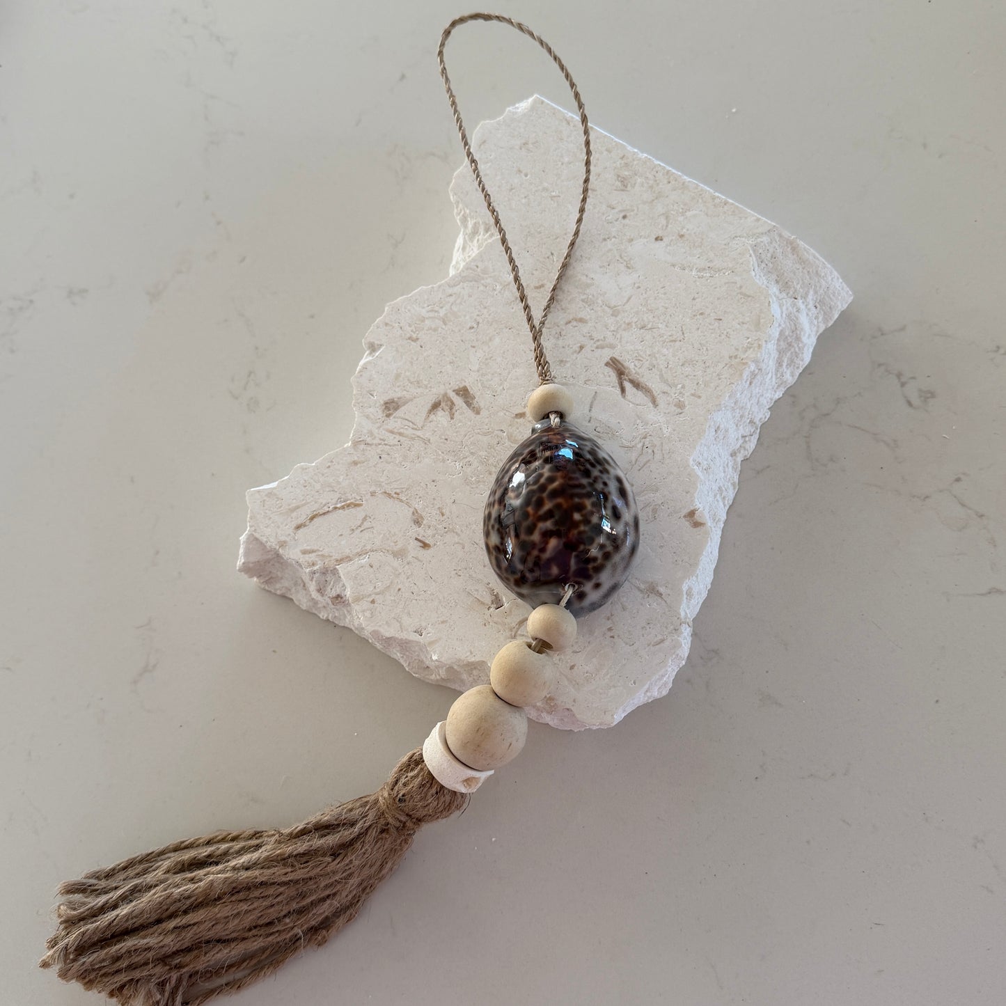 Cowrie & Beads Shell Tassel | Curtain Tie Back | Cowrie Shell