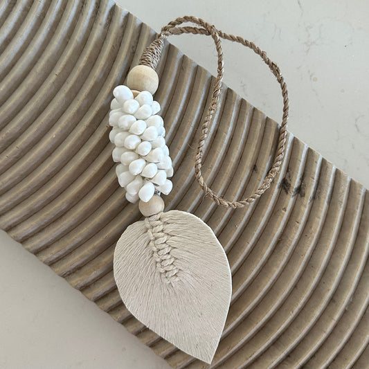 Shell and Leaf Tassel | Curtain Tie Back | 42-44cm | Moon Shell