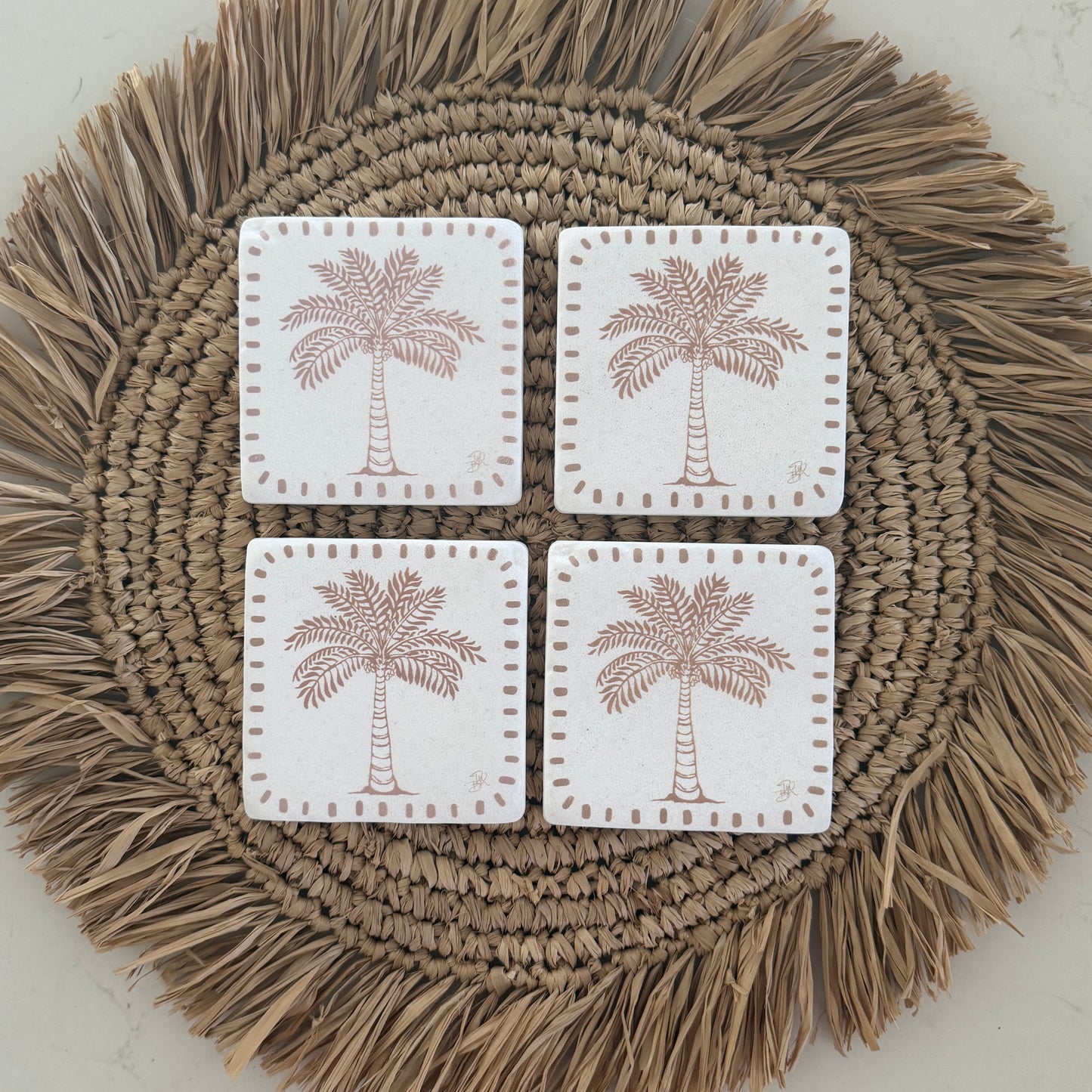 Drink Coasters | set of 4 | Bahamas Palm | NEW ARRIVAL
