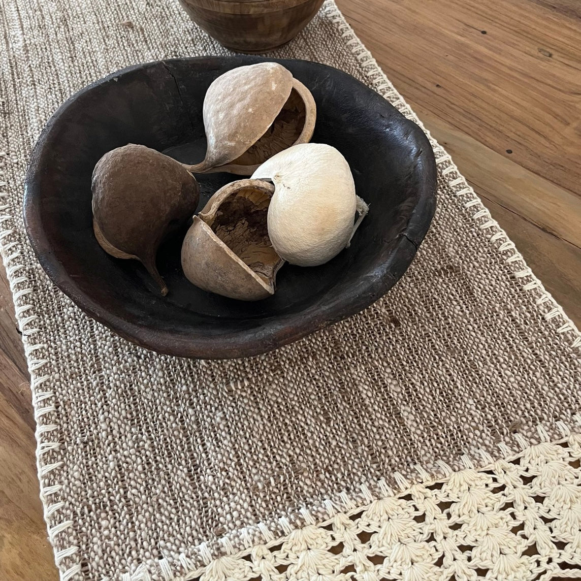 Boho Macrame Cotton & Jute Bed/Table Runner | Tassel | 2 styles | ONLY 1 LEFT