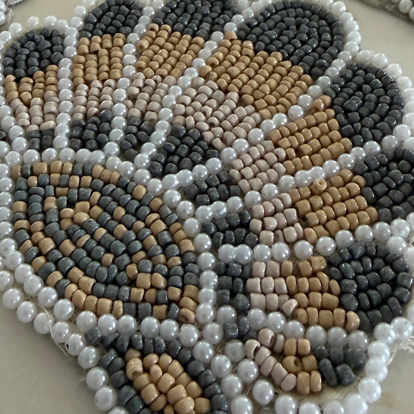 Coastal Beaded Drink Coaster | Clam