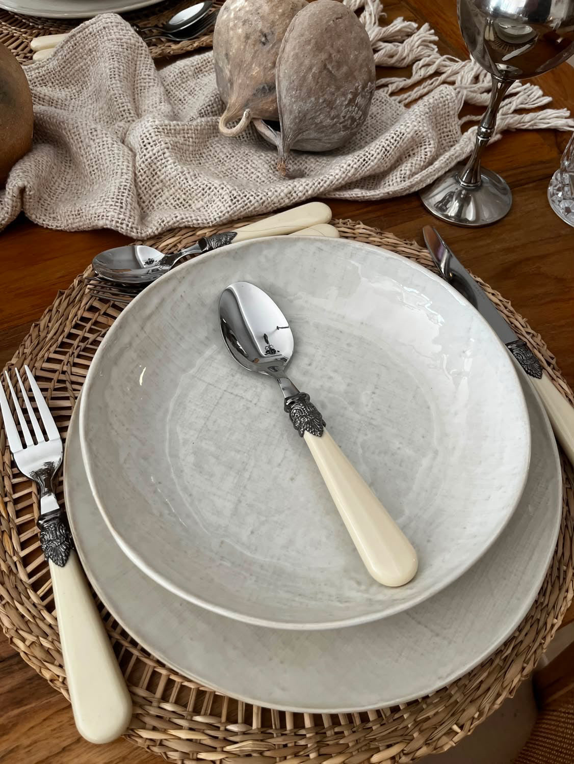 Islands Natural Cotton Table Runner | FRINGE | STONE | VANILLA | RE STOCKED