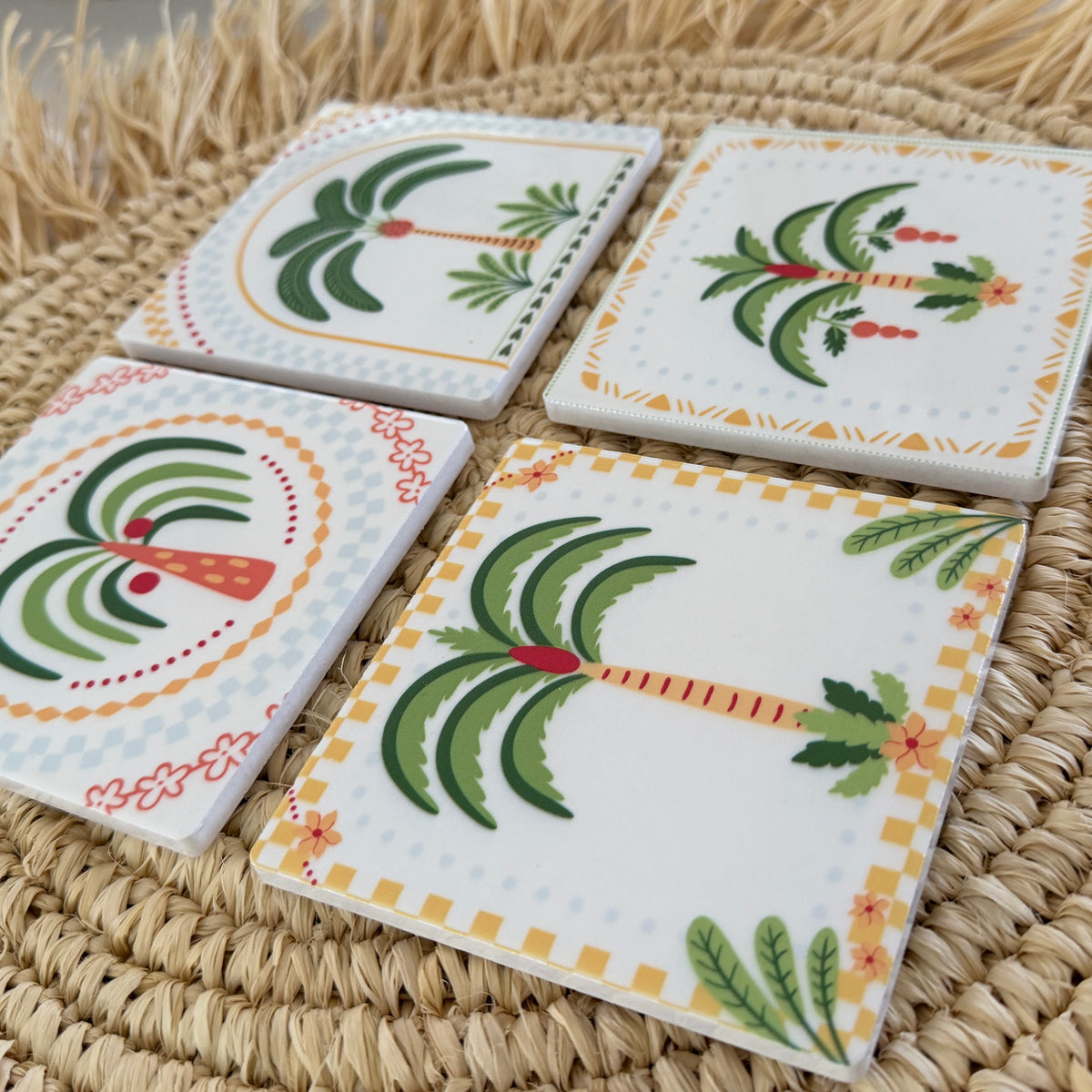 Ceramic Drink Coasters Palm Trees | Summer | NEW ARRIVAL