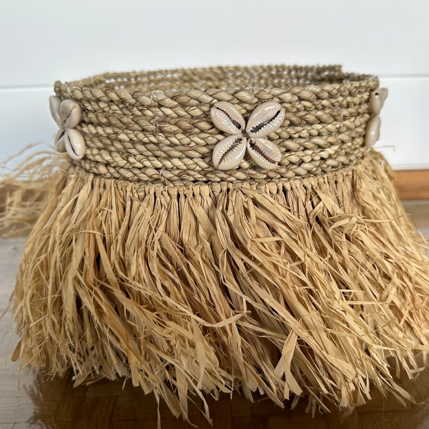 Arjuna Natural Seagrass + Cowrie Raffia Basket | Natural