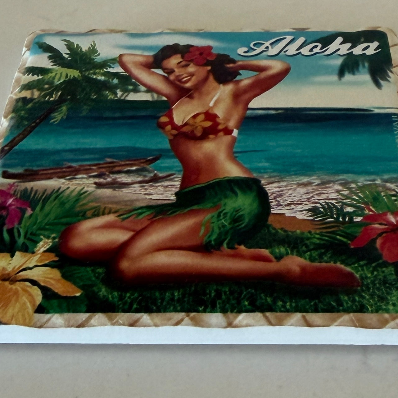 Aloha Sandstone Drink Coaster | Pin Up Girl