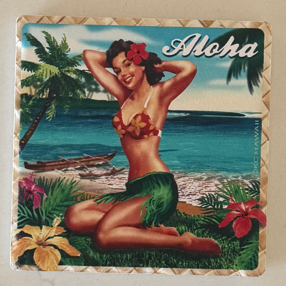 Aloha Sandstone Drink Coaster | Pin Up Girl