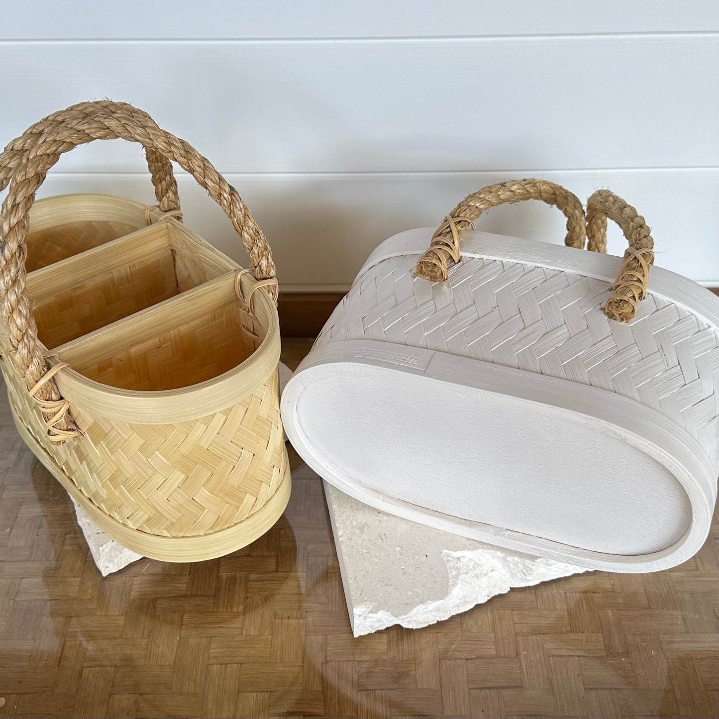 Natural Summer Woven Condiment Caddy | Natural