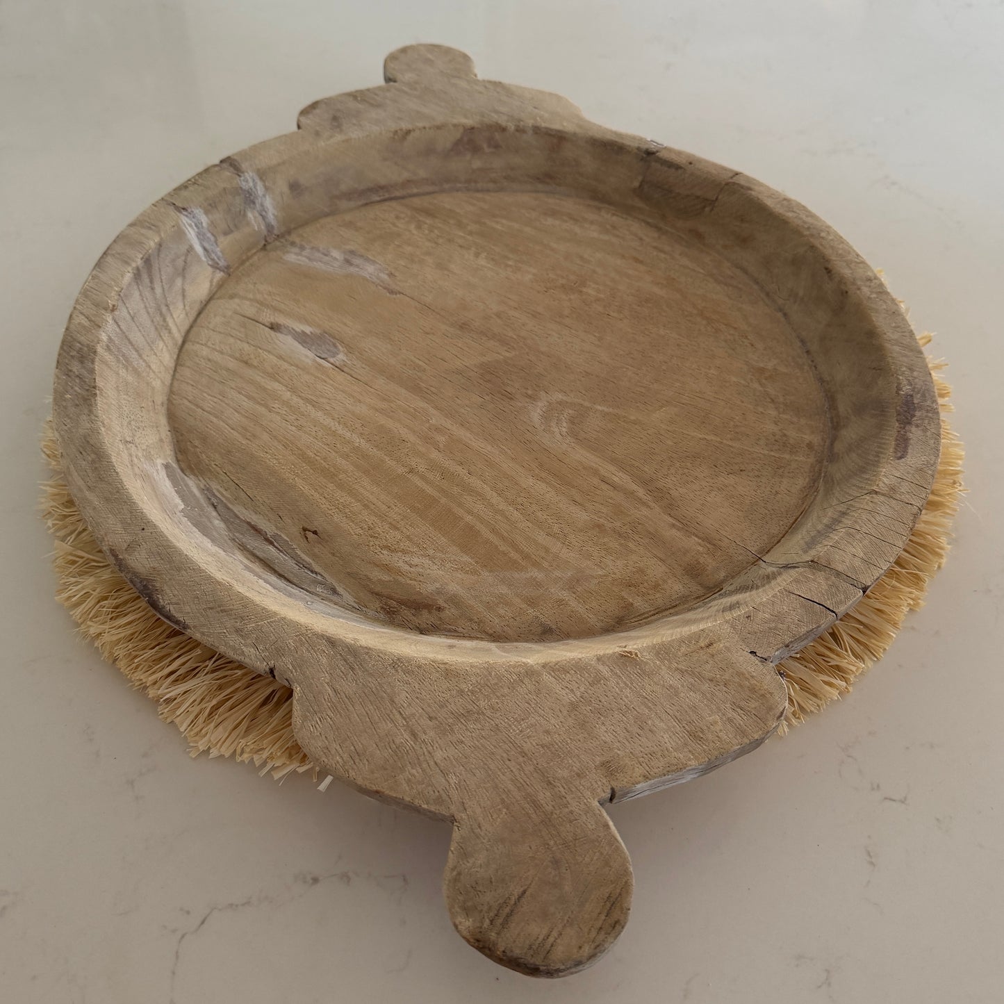 Raw Vintage Bleached Indian Parat Plate | Large | Style C