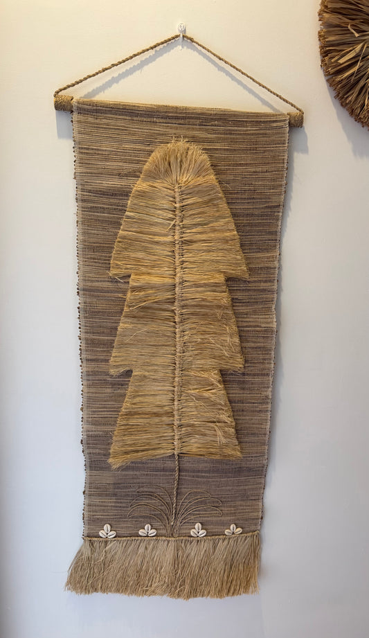 Christmas Tree Natural Wall Decor | Cowrie | Fringe | NEW ARRIVAL