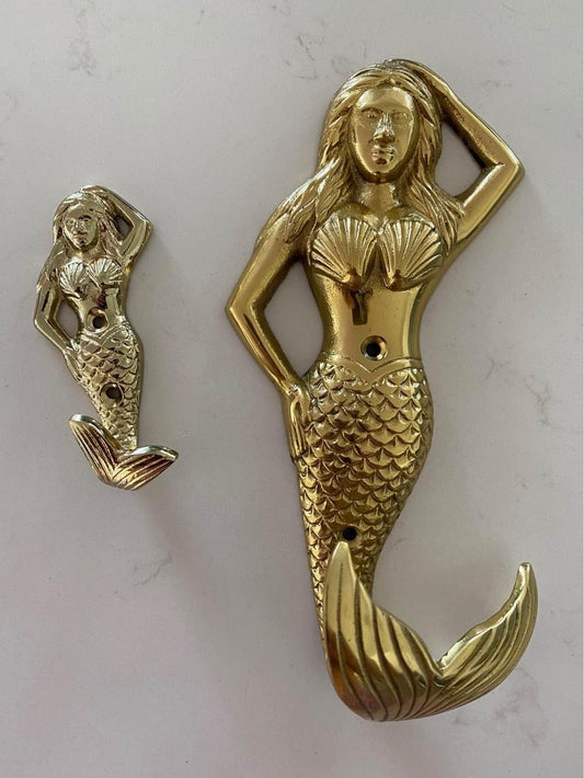 Brass Mermaid Wall Hook