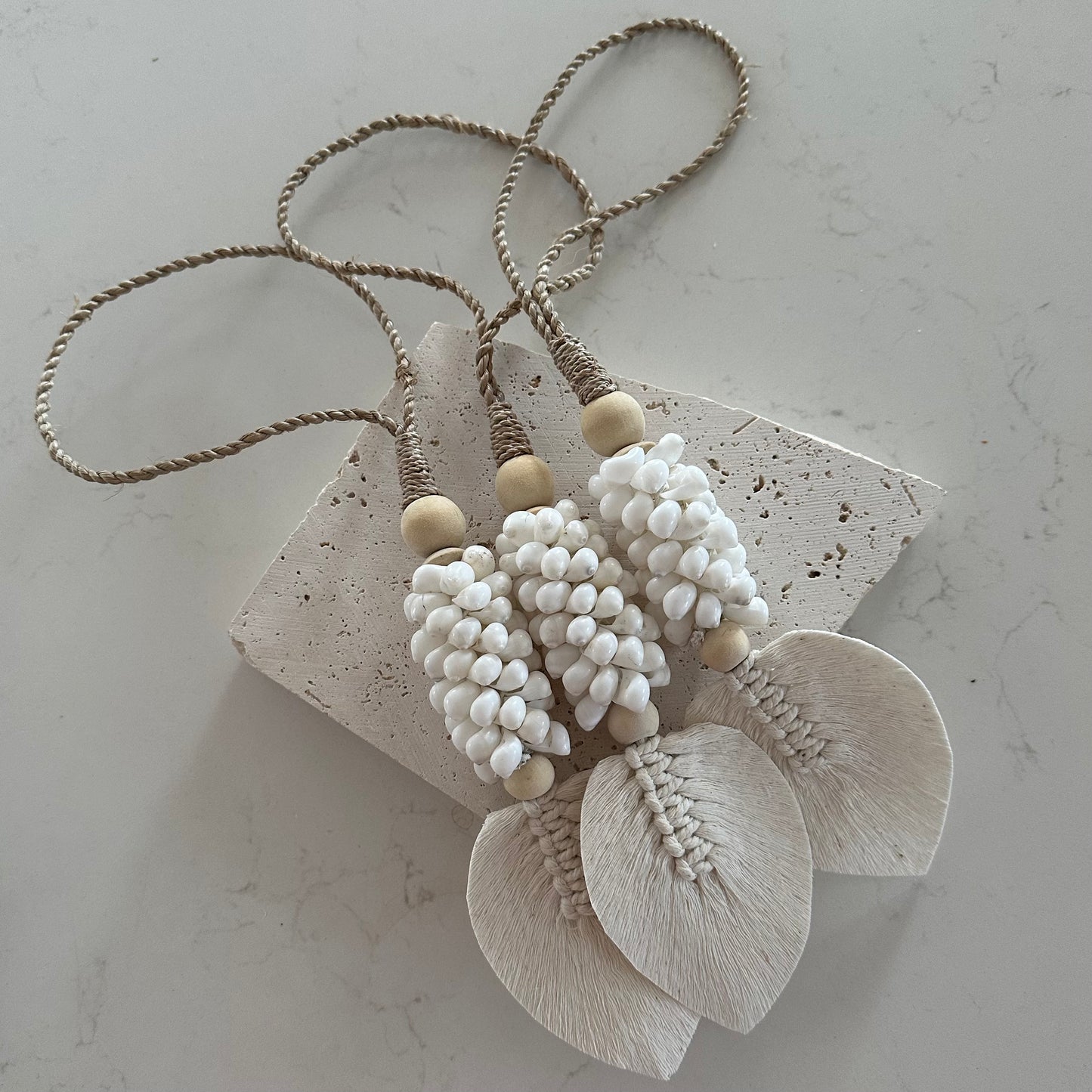 Moon Shell and Leaf Tassel/Tie Back | 42cm