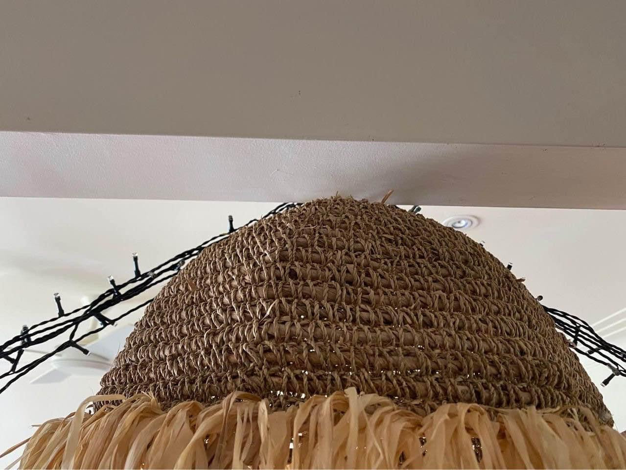 Natural Pendant with Fringe | Round | Small