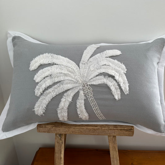 Cotton Tufted Palm Cushion Cover | Grey | Lumbar