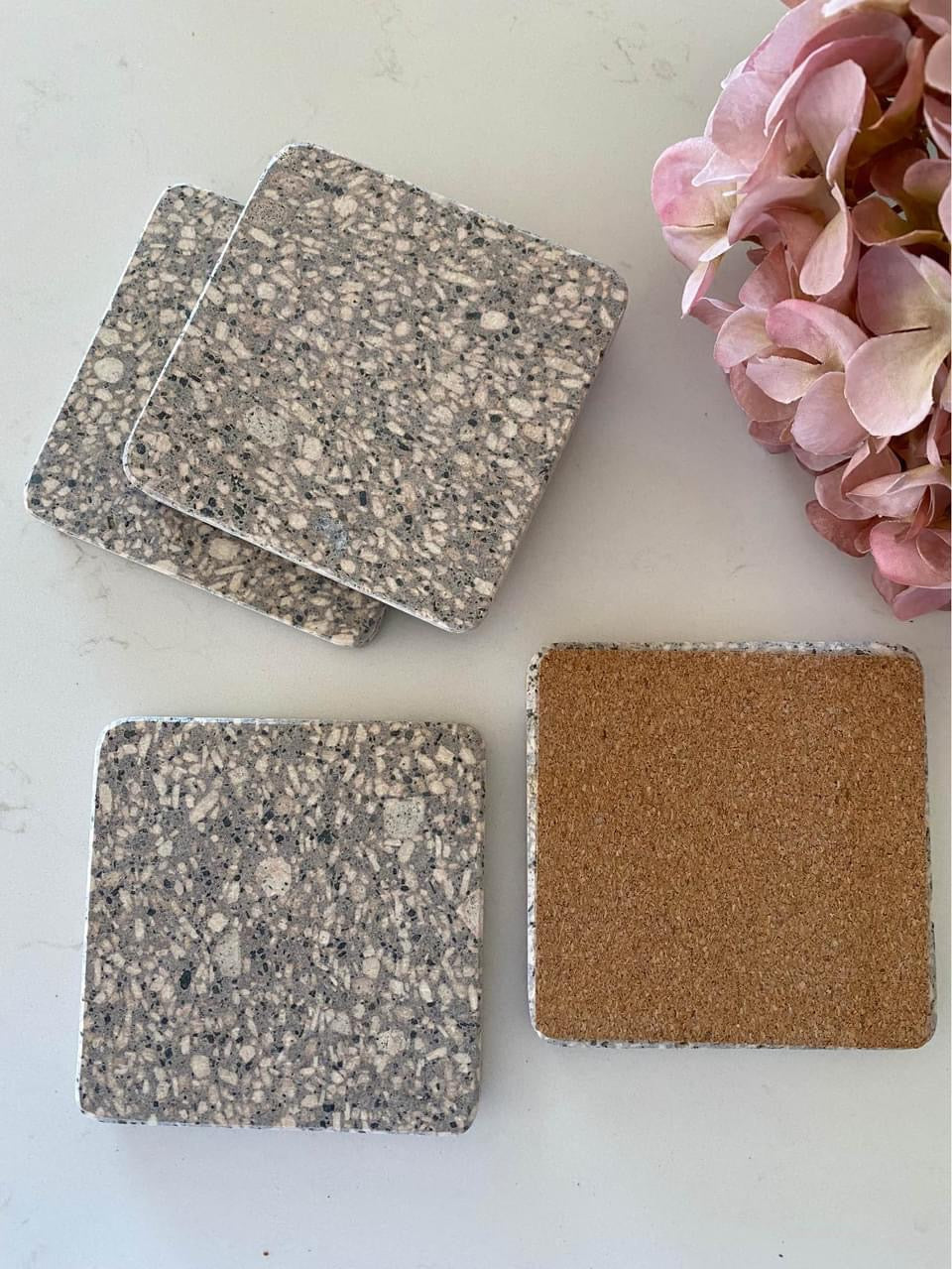 Terrazzo Drink Coasters | GREY