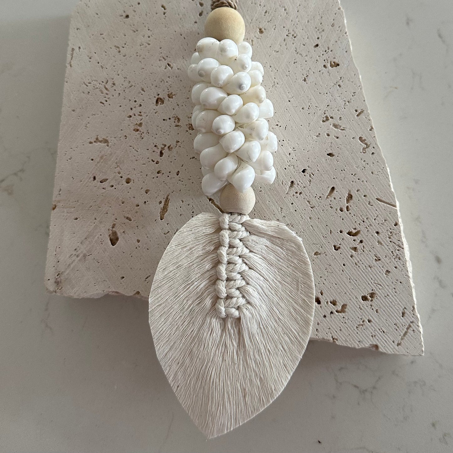 Moon Shell and Leaf Tassel/Tie Back | 42cm