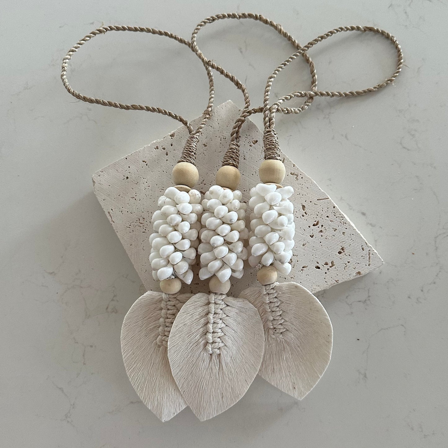 Moon Shell and Leaf Tassel/Tie Back | 42cm