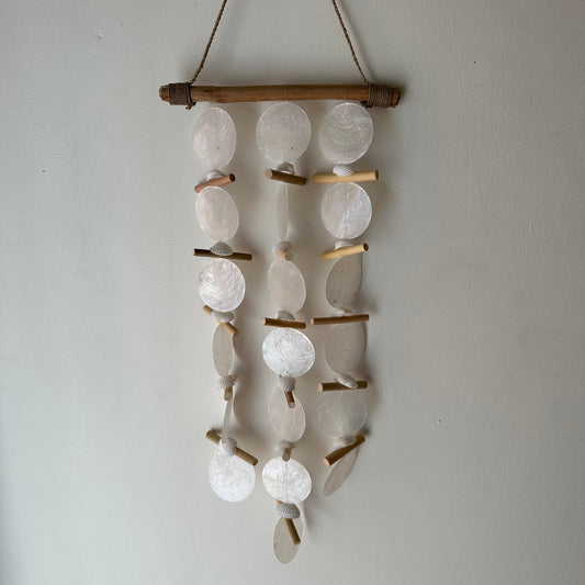 Coastal Shell and Wood Wind Chimes | Hanging