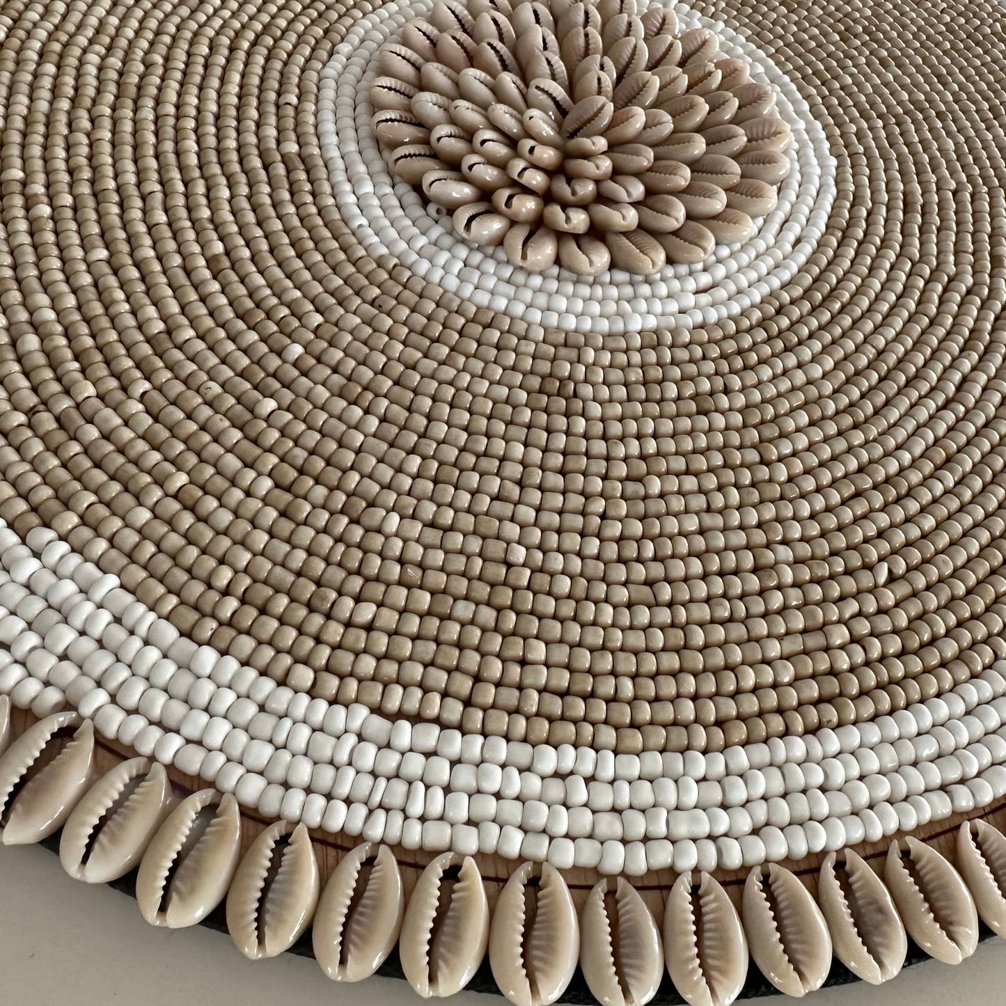 Boho Cowrie Rope and Beaded Wall Hanging | Disk | 35cm