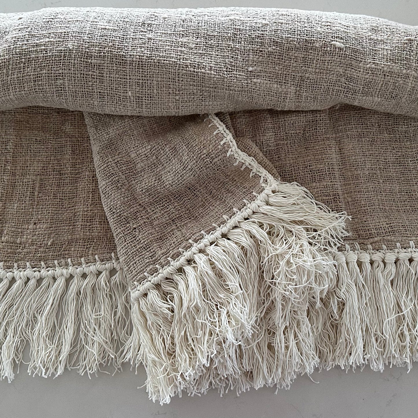 Marseille Boho Cotton Macrame Throw Blanket | Tassels