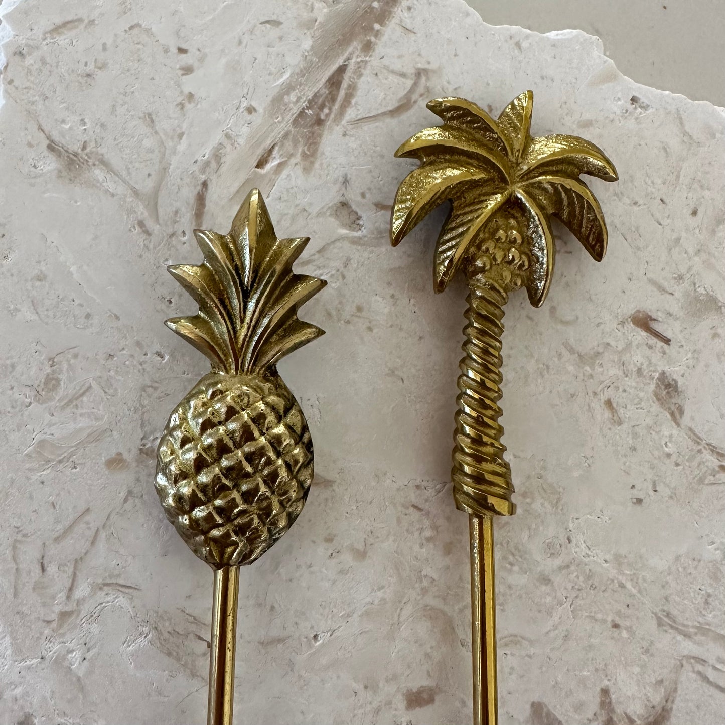 Brass Cocktail Skewer | Pineapple | Palm Tree