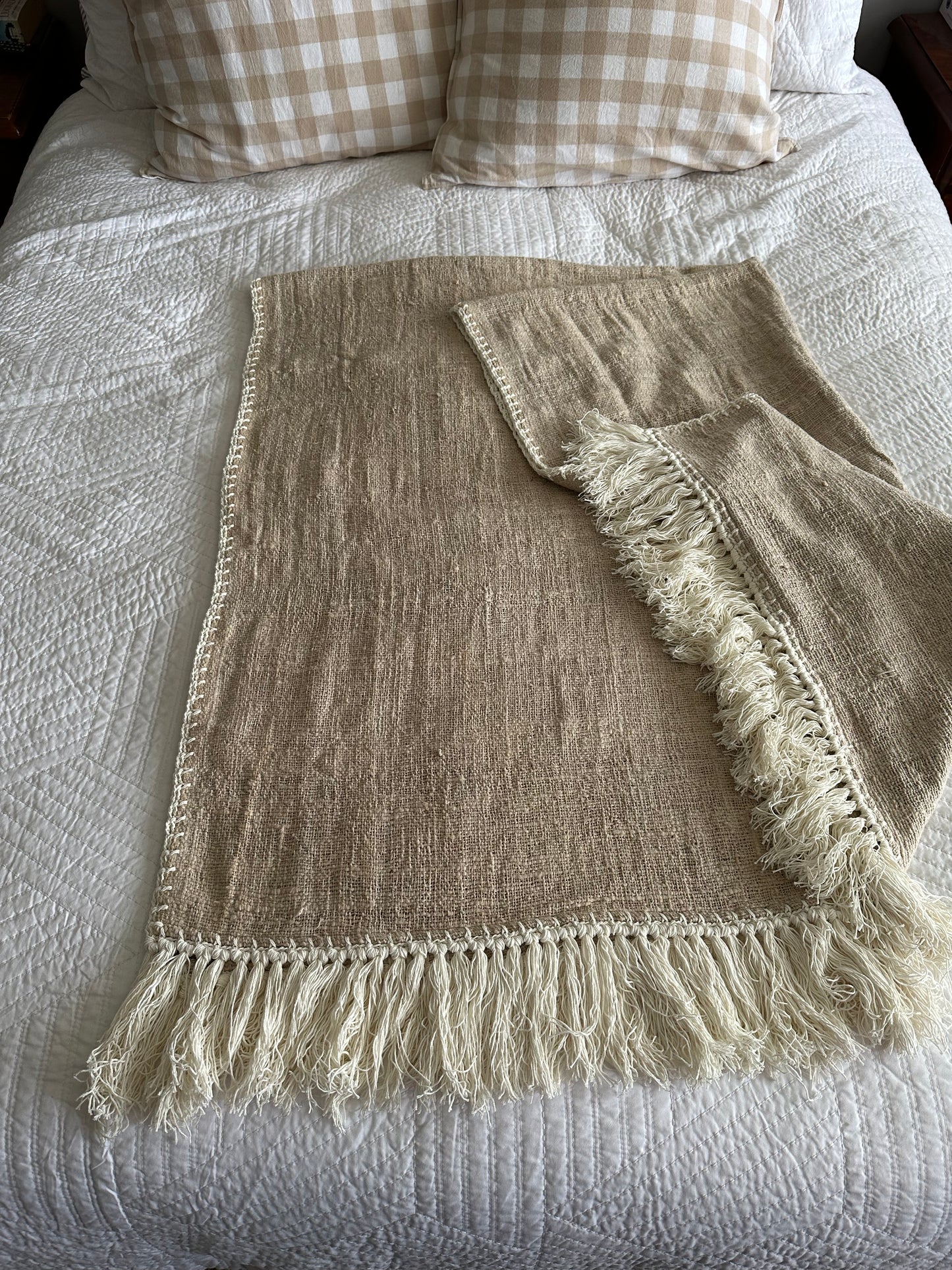 Marseille Boho Cotton Macrame Throw Blanket | Tassels