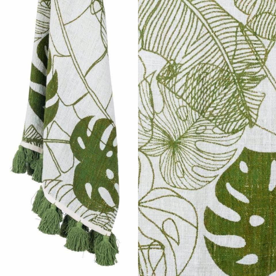 XL Throw Blanket - Cotton | Monstera