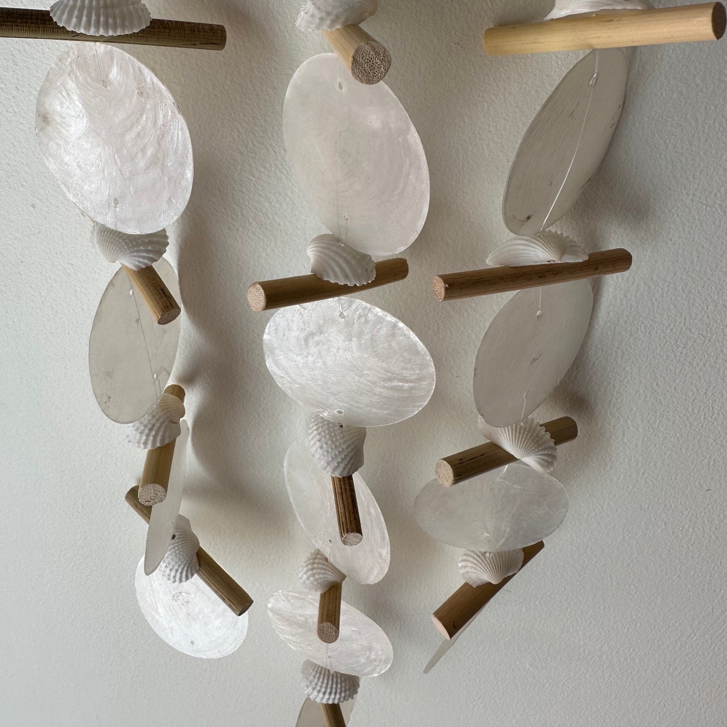 Coastal Shell and Wood Wind Chimes | Hanging