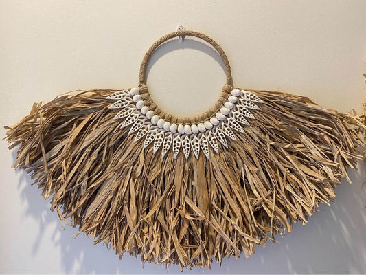 Canggu Raffia and Shell Wall Hanging | Medium