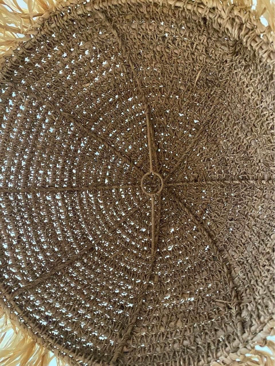 Natural Pendant with Fringe | Round | Small